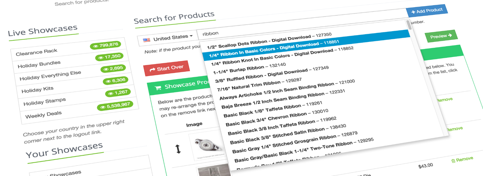 Showcase Builder